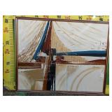 42 - SIGNED FRAMED WALL ART ABSTRACT BRIDGE