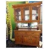 42 - SOLID WOOD CHINA CABINET LIKE NEW
