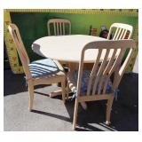42 - LIKE NEW PADDED CHAIR & TABLE