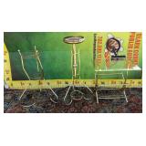 42 - TRIO OF BRASS PLANTERS & ACCENT TABLE