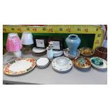 42 - LOT OF MINI LAMPS PLATES VASES & MORE