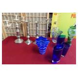 11 - BLUE VASES & CANDLEHOLDERS