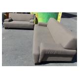 169 - STURDY & FIRM FABRIC COUCH/LOVE SEAT