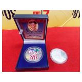 50 - 2 $1 SILVER EAGLES ONE COLORIZED