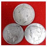 50 - 3 ESTATE $1 SILVER EAGLES 854