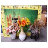 11 - TRIO OF VASES W/ NEVER DIE FLOWERS