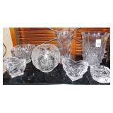 11 - LOT OF HEAVY GLASS VASES & MORE