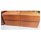11 - TWIN SET OF SOLID WOOD FILING CABINETS