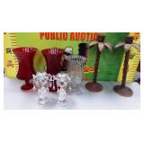 11 - RED VASES & CANDLESTICKS