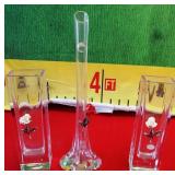 11 - 3 DECORATIVE ROSE VASES