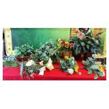 11 - VASES & FAUX FLOWERS LOT