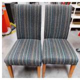 11 - PAIR OF FABRIC ARMLESS CHAIRS