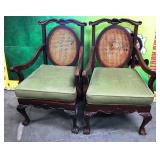 11 - PAIR OF WOOD FOOTED CHAIRS