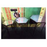 43 - TIERED MIRRORED ACCENT TABLES $125