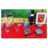 43 - ODD LOT OF HOME DECOR GLASS / DOG PIX