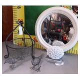 43 - WMC NEW MIRROR BASKET BIRDS HOME DECOR