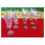 47 - SET OF 8 GLASS / CRYSTAL GLASSES