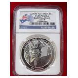 50 - MS-69  AUSSIE SILVER $1 KOOKABURRA BIRD
