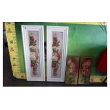 320 - QUAD OF FRAMED MATCHING ROSE PIXS