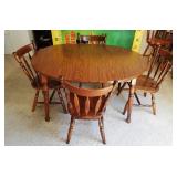 100 - SOLID WOOD TABLE W/4 CHAIRS