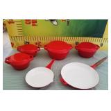 100 - SET OF RED DANISH MADE COOKERY