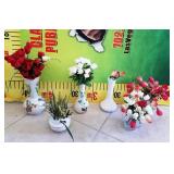 100 - BEAUTIFUL LIVE FOREVER FLOWERS IN VASES