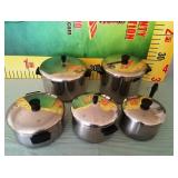 100 - SET OF STAINLESS STEEL POTS W/LIDS