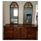 300 - SOLID WOOD DRESSER DUAL MIRRORS