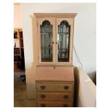 900 - BLONDE GLASS WRITING CABINET