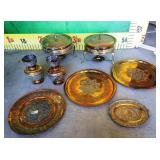 600 -LOT OF VERY ORNATE PLATERS & DECOR ITEMS