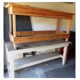 600 - PAIR OF WOOD WORK BENCHES