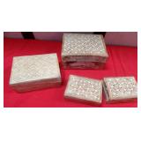 11 - LOT OF 4 DECORATIVE VANITY BOXES