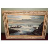 11 - WHITE FRAMED SIGNED CANVAS ARTWORK