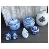 300 - BLUE & WHITE PORCELAIN VASES