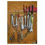 Large assortment of flat wrenches.