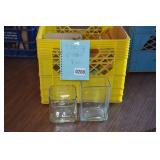 9 small square /4 tall rectangular vases