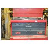 2 tiered tool box with asst. of tools