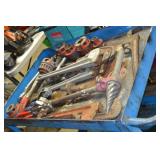 Pipe Wrenches, Reamers, threaders & dyes with cart