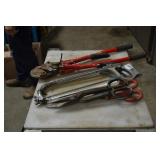 3 tin snips , 2hack saws , 2 bolt cutters
