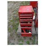 Tool box with assortment of snap on tools