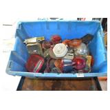 assorted tail lights, includes blue bin