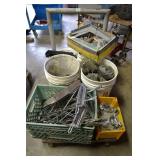 Cart with screws, hangers, nails