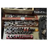 Large assortment of sockets and ratches
