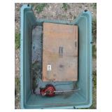 Box of assorted air compressor testing equiptment