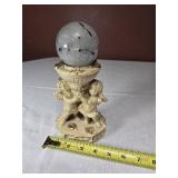 2.5' Stone Sphere w/Cherub Stand