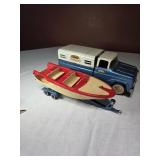 Tonka Fisherman Truck w/Trailer and broke boat