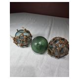 Three 3.25' vintage net floats (real ones)