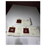 Three 22kt Gold 1st Day Stamps