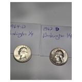 1962D & 1964D Quarters