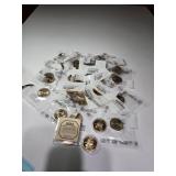 37 Uncirculated Sacagawea Dollars + a 24k one